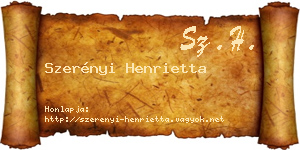 Szerényi Henrietta névjegykártya
