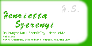 henrietta szerenyi business card